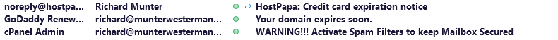 Domain name scam emails