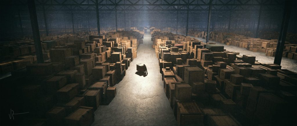 Warehouse scene from Raiders of the Lost Ark
